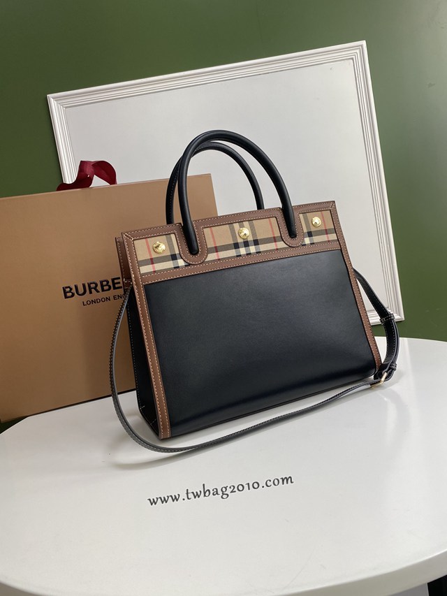 Burberry專門店新款大號Title泰爾勒手袋 巴寶莉Vintage復古格紋手提肩背女包 yxb1158